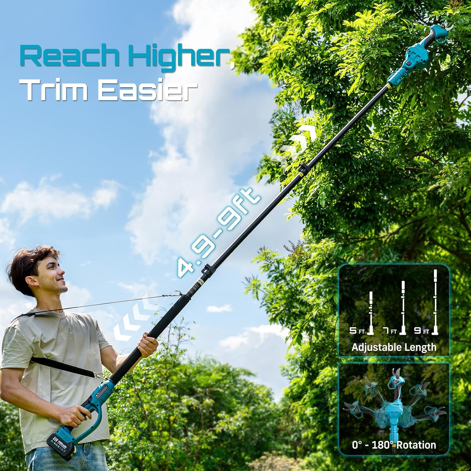 SEESII 2.5m Brushless Telescop - Power Tools Universal Battery ulasan dan harga