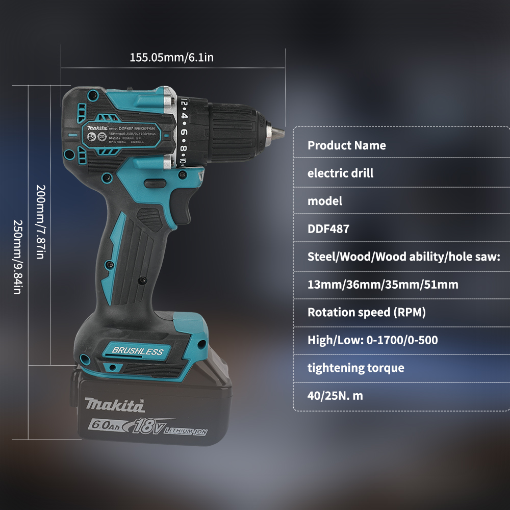 18V Brushless Cordless Drill 4 - Power Tools Universal Battery ulasan dan harga